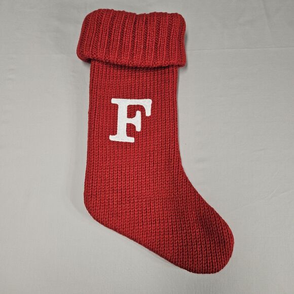 Wondershop Target Monogram Christmas Stocking Letter F Initial Red Holiday - Picture 1 of 6